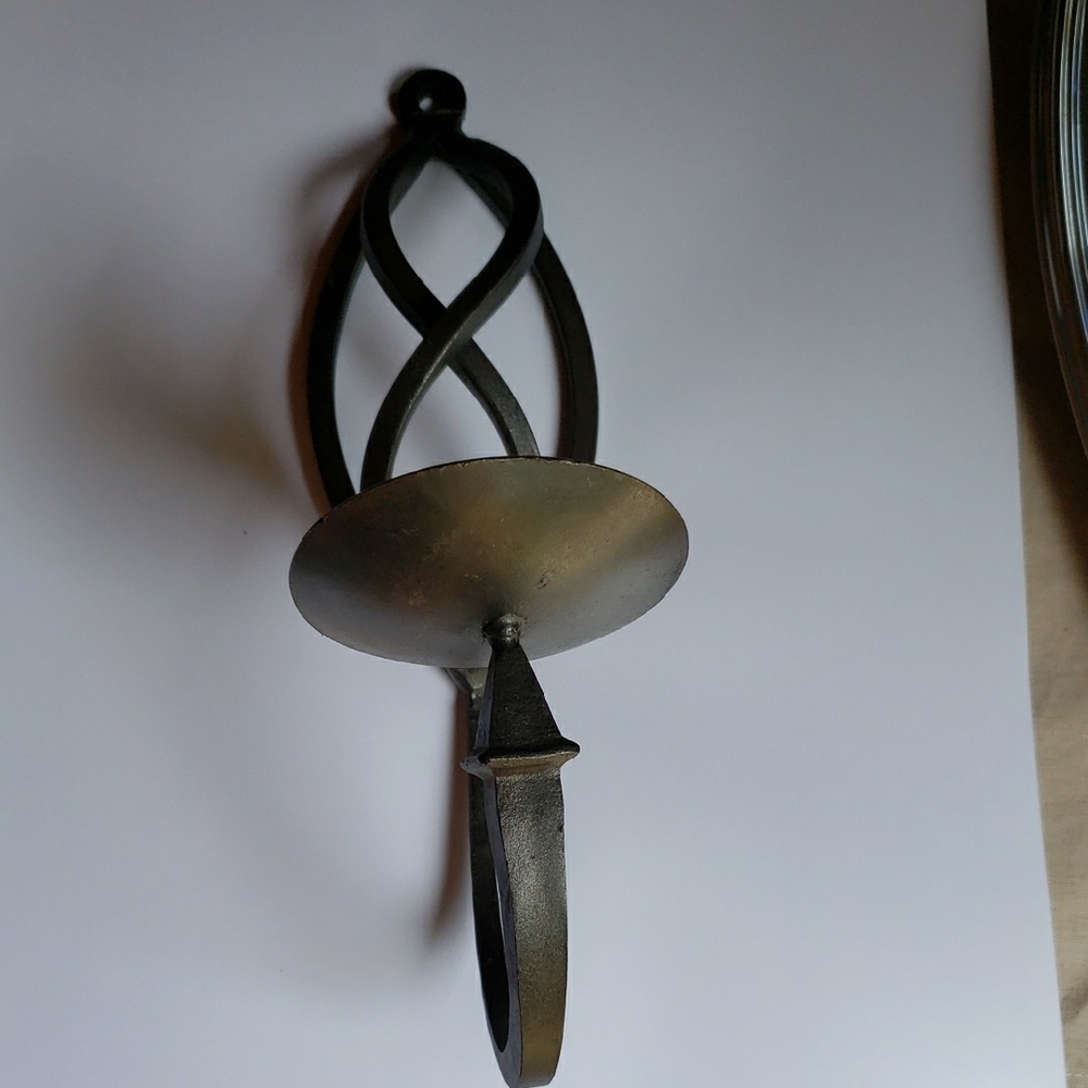 Single Candle Sconce Wrought Iron Home Decor